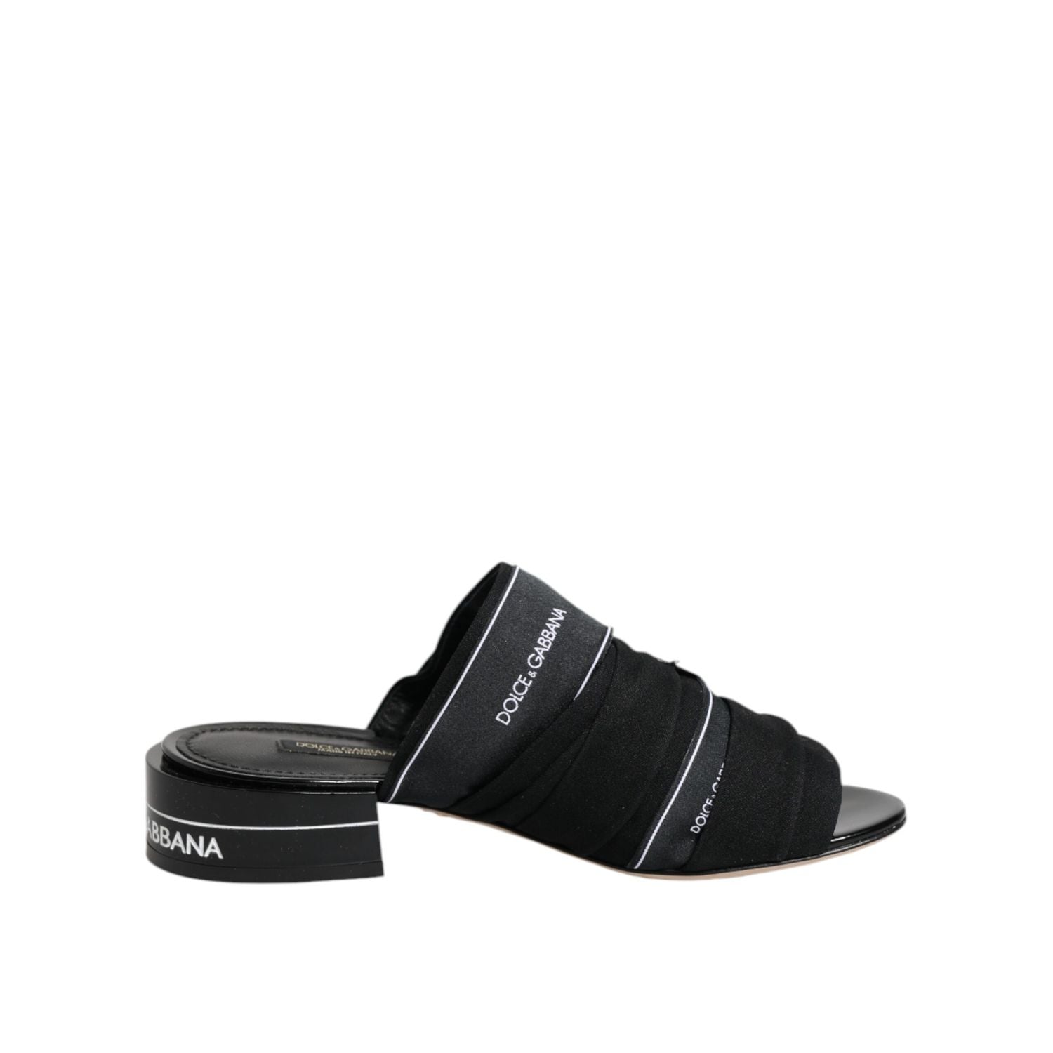 Dolce & Gabbana Black Slides Slip On Sandals Shoes