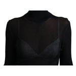 Dolce & Gabbana Black Turtleneck Slim Fit Pullover Sweater showing ribbed knit detail