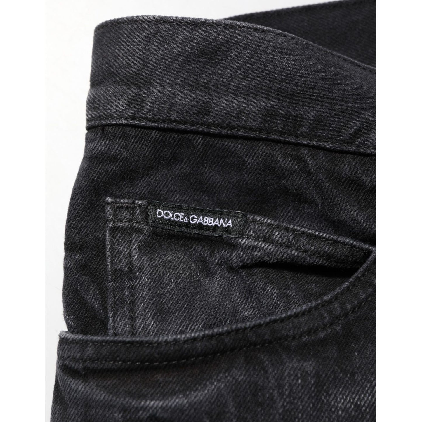 Dolce & Gabbana Black Washed Cotton Skinny Men Denim Jeans