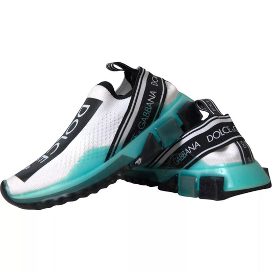 Dolce & Gabbana Black White Blue Slip On Sorrento Sneakers with distinctive design and branding.