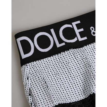 Dolce & Gabbana Black White Sequin High Waist Panty Underwear