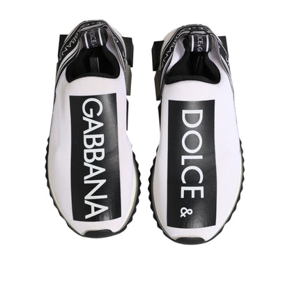 Dolce & Gabbana Black White Slip On Sorrento Sneakers Shoes