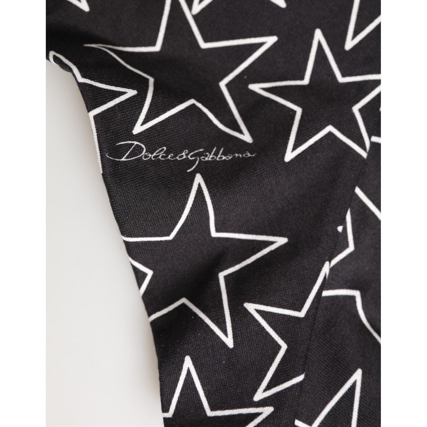 Dolce & Gabbana Black White Star Print Cotton Slip Panty Underwear