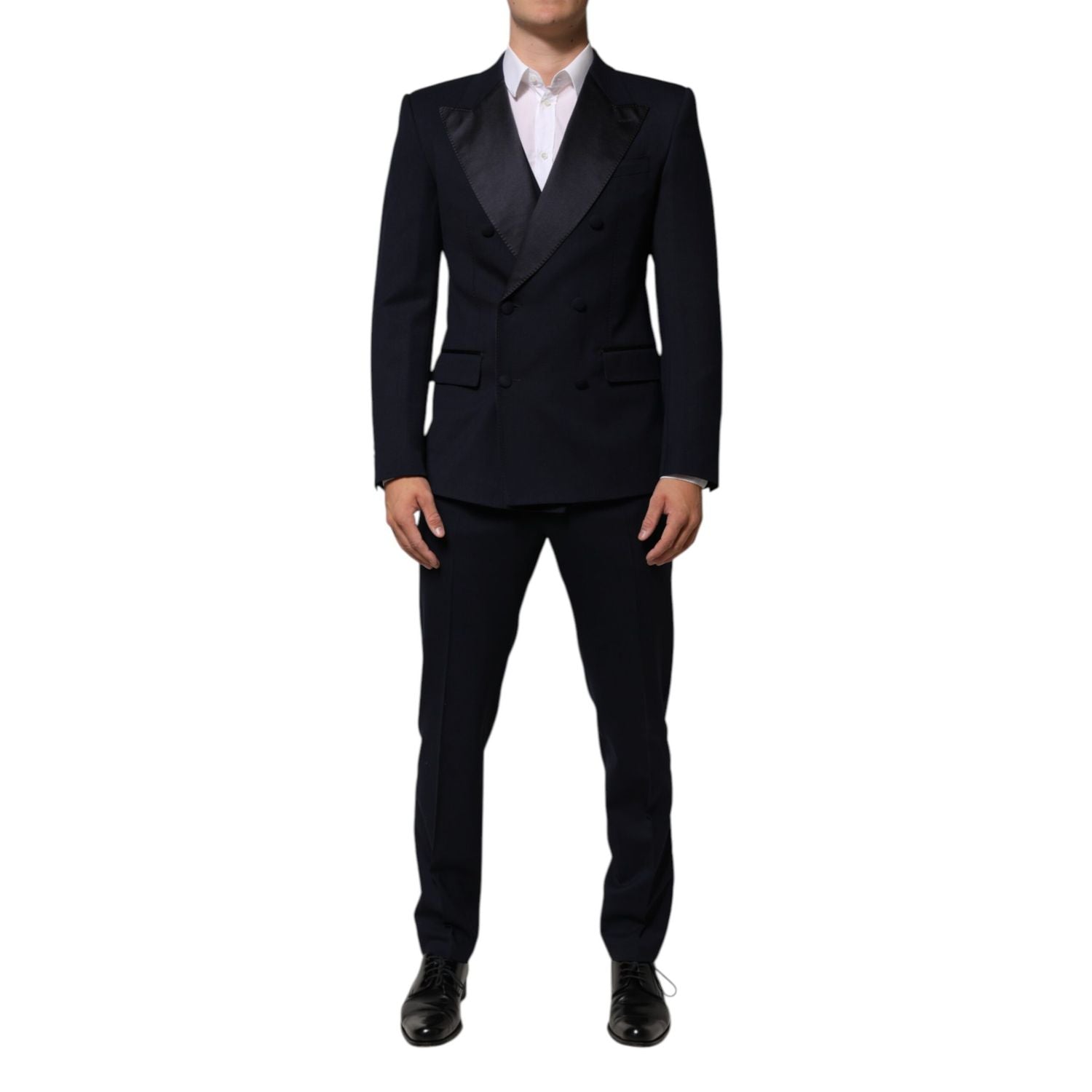 Dolce & Gabbana Black Wool 3 Piece Slim Fit Formal Men Suit