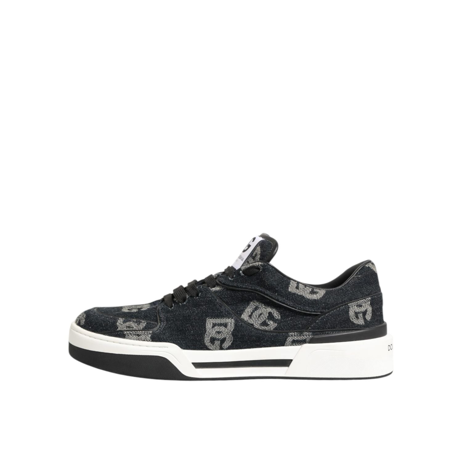 Dolce & Gabbana Blue Cotton Denim Logo Low Top Sneakers Shoes