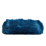 Base of Dolce & Gabbana Blue Fur Logo Plaque Double Handle Shoulder Bag showcasing fur material.