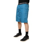Dolce & Gabbana Blue Logo Waistband Beachwear Shorts Swimwear on model