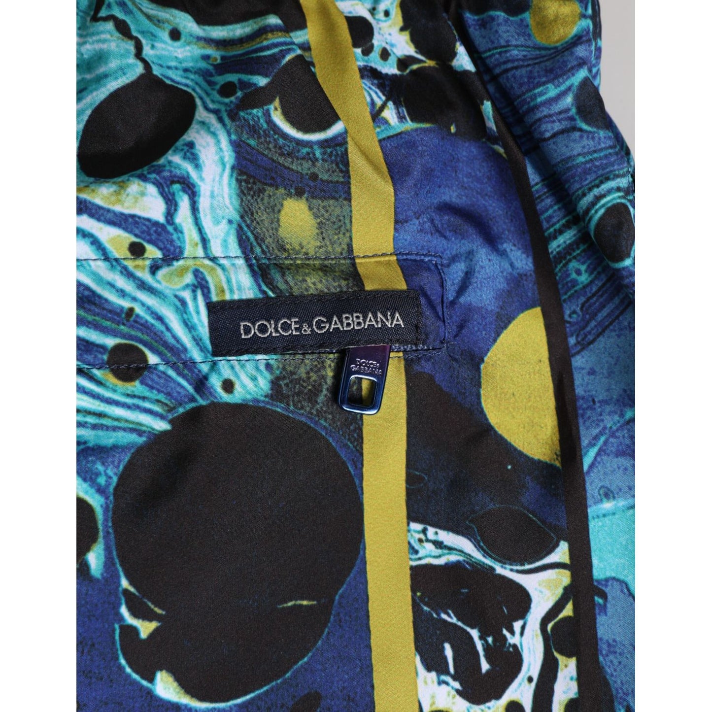 Dolce & Gabbana Blue Marble Print Logo Men Boxer Short Swimwear