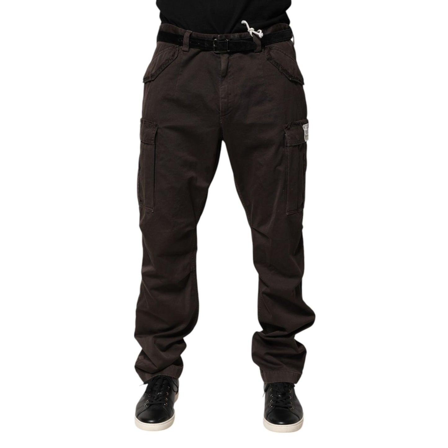 Dolce & Gabbana Brown Cotton Stretch Cargo Men Trouser Pants
