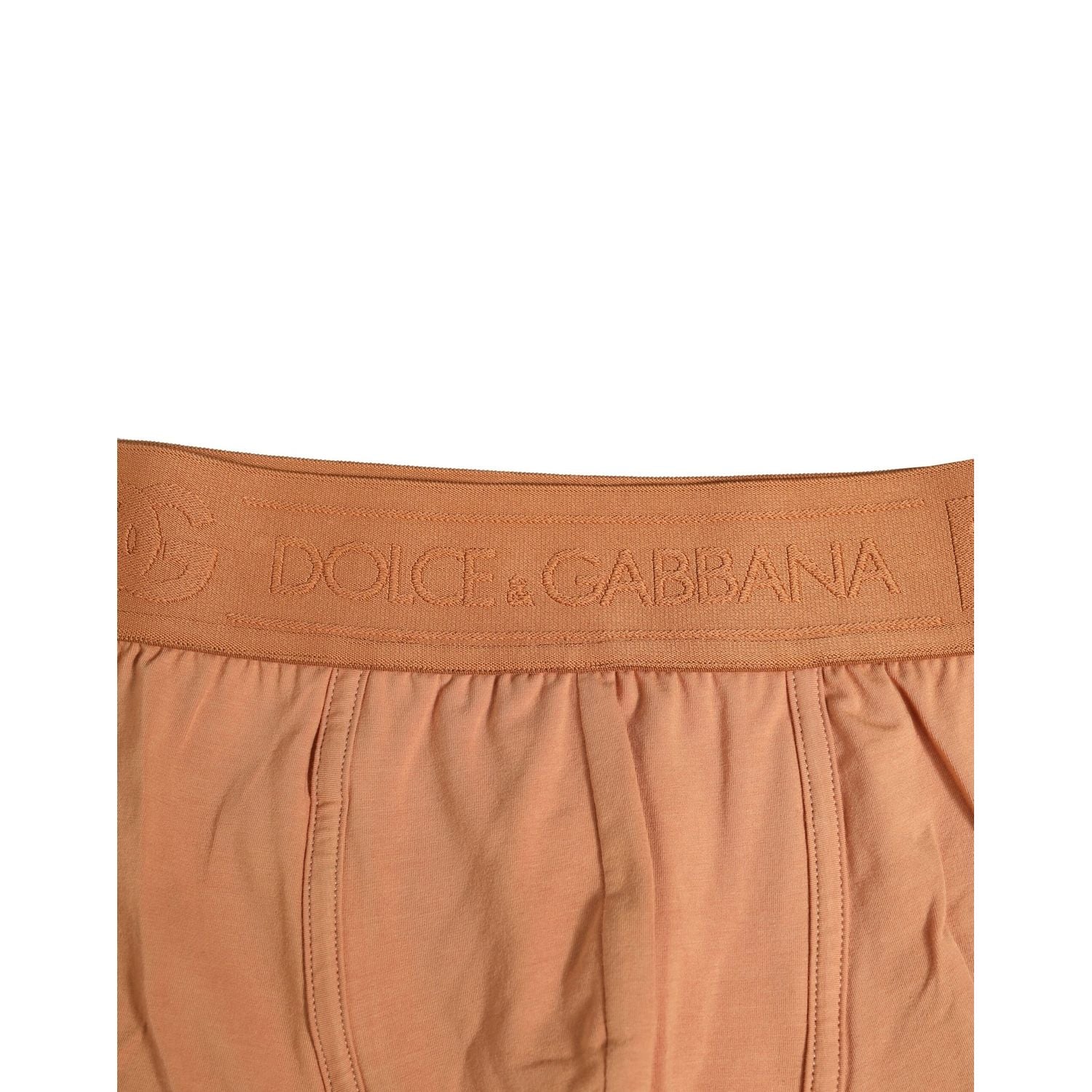Dolce & Gabbana Brown Cotton Stretch Regular Boxer Underwear