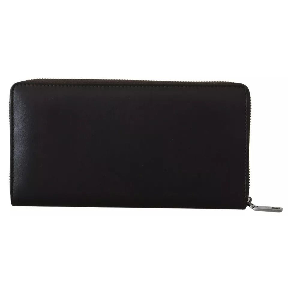 Dolce & Gabbana Brown Exotic Leather Zip Around Continental Clutch Wallet