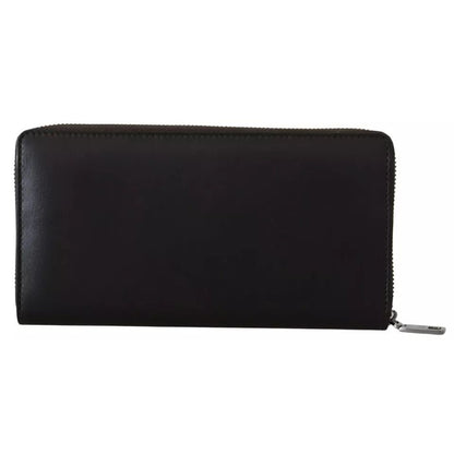 Dolce & Gabbana Brown Exotic Leather Zip Around Continental Clutch Wallet