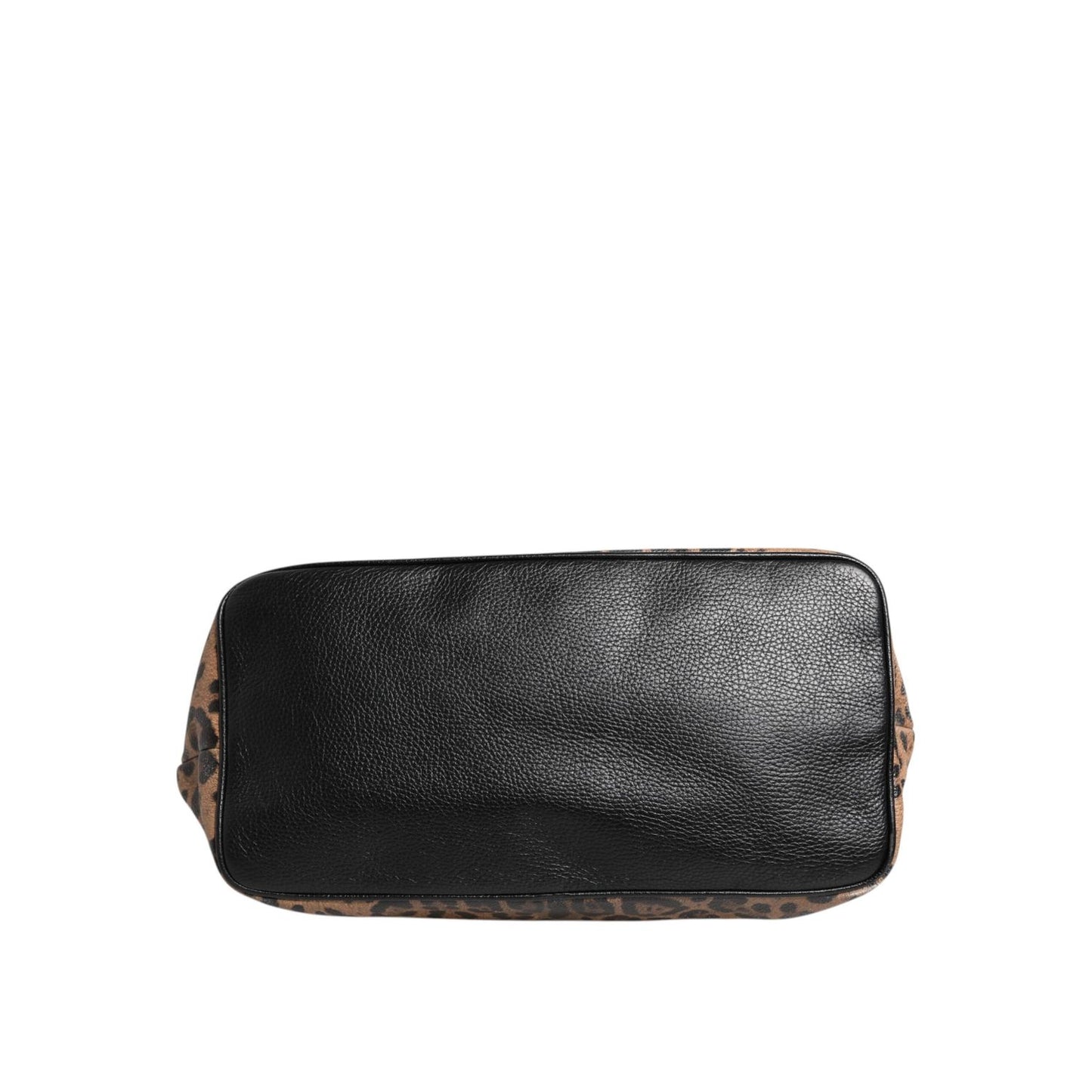 Dolce & Gabbana Brown Leopard BEATRICE Leather Logo Plaque Tote Bag