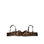 Dolce & Gabbana Brown Leopard Silk Balconnet Bra Underwear – luxury designer lingerie with iconic leopard print.