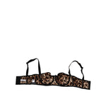 Dolce & Gabbana Brown Leopard Silk Balconnet Bra Underwear with structured support and leopard print design.