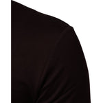 Dolce & Gabbana Brown Logo Plaque Cotton Crew Neck T-shirt close-up sleeve view
