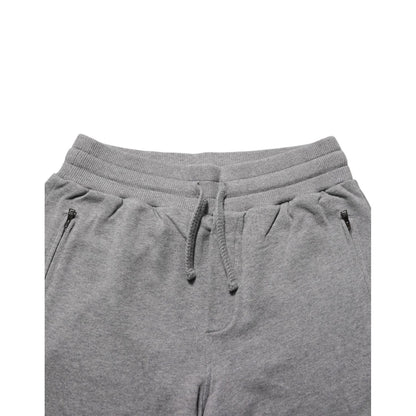 Dolce & Gabbana Cotton Jogger Sweatpants Trouser Gray with elastic waistband and drawstring for luxury and comfort in soft gray cotton.