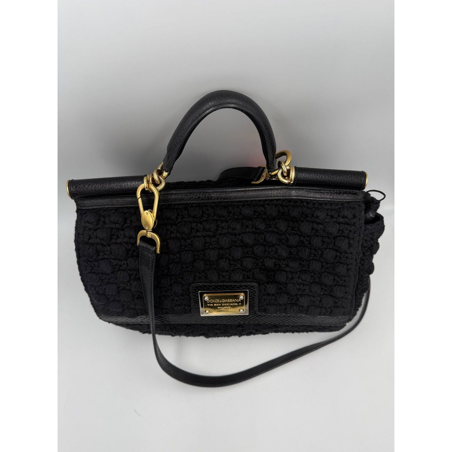 Dolce & Gabbana DOLCE & GABBANA Sicily Python and Macramé Handbag