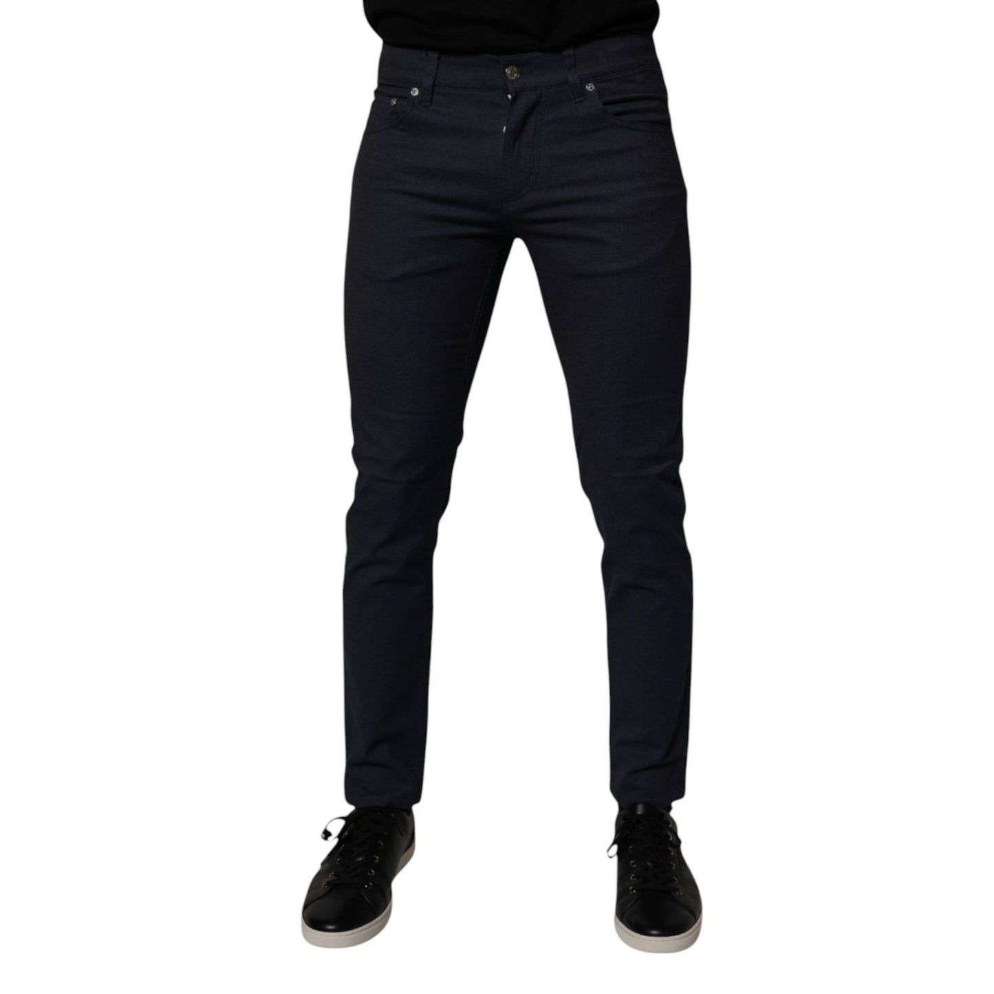 Dolce & Gabbana Dark Blue Cotton Stretch Skinny Denim Jeans