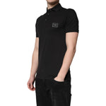 Dolce & Gabbana Dark Gray Logo Plaque Cotton Men Polo Shirt T-shirt with short sleeves and collared neckline, 100% cotton, regular fit.