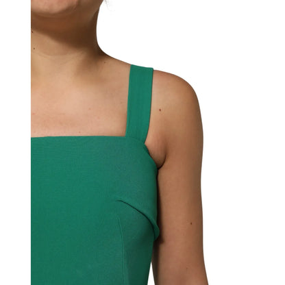 Dolce & Gabbana Dark Green Sleeveless Rayon Bodycon Dress