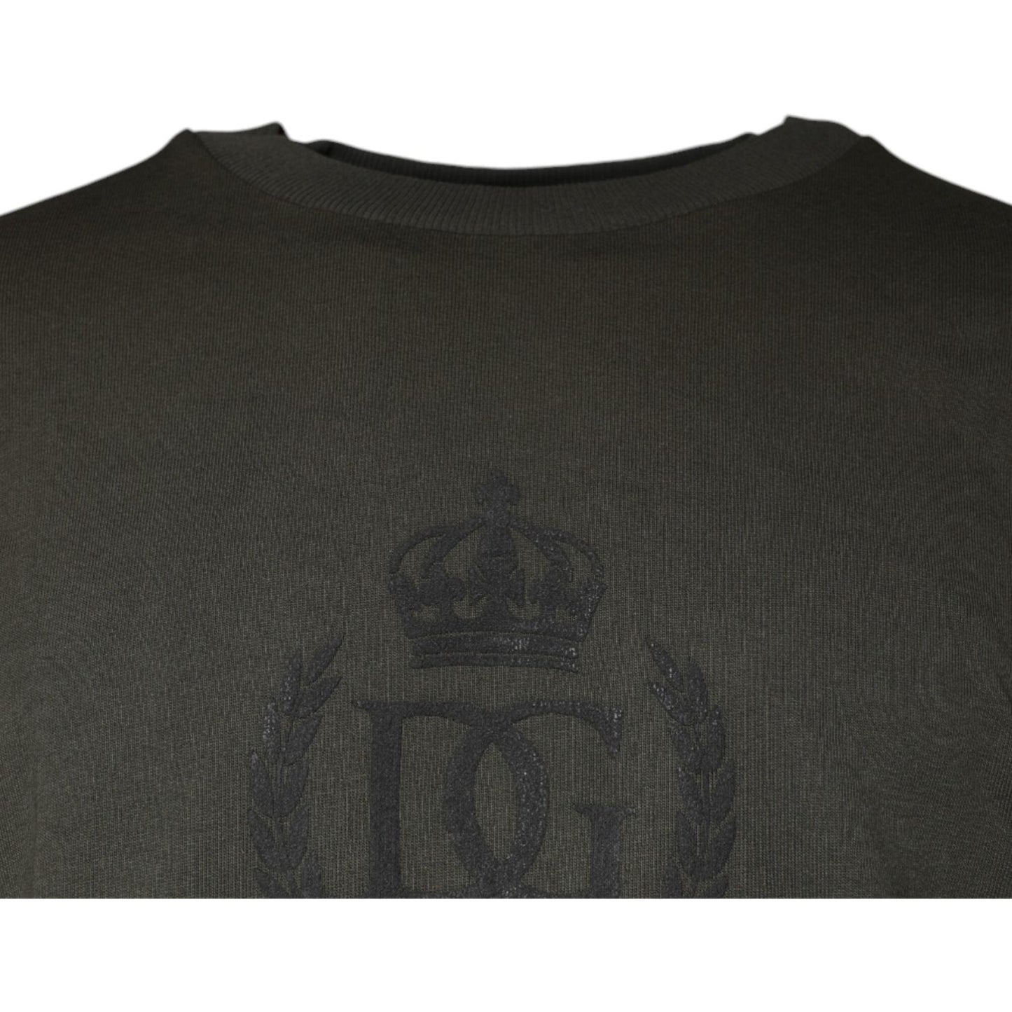 Dolce & Gabbana Army Green Crown Cotton Sweatshirt Sweater TSH86970-60