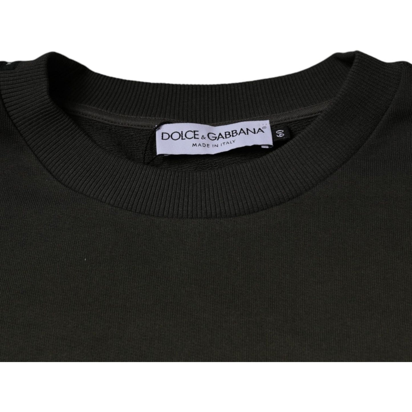 Dolce & Gabbana Army Green Crown Cotton Sweatshirt Sweater TSH86970-60