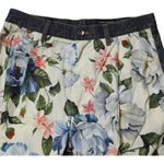 Dolce & Gabbana Beige Blue Floral Cotton Men Denim Jeans PAN75189-48