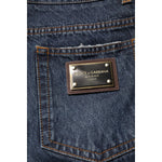 Dolce & Gabbana Beige Blue Floral Cotton Men Denim Jeans PAN75189-48
