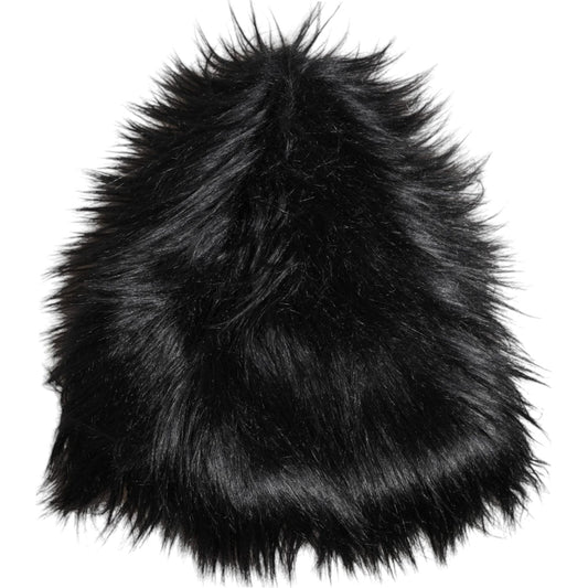 Dolce & Gabbana Dolce & Gabbana Black Acrylic Fur Womens Bucket Hat HAT9794-58 1728,58 cm|M,67345645728,Accessories,Black,Dolce & Gabbana,Hat - Women - Accessories,Materials: 73% Acrylic 20% Polyester 7% Modacrylic,New with tags,Women,Women - Accessories