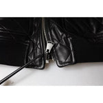 Dolce & Gabbana Black Calf Leather Quilted Full Zip Jacket JKT4086-48