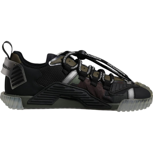 Dolce & Gabbana Dolce & Gabbana Black Green Camo NS1 Low Top Sneakers Shoes MV6728#1-44 1728,67345645728,Black,Dolce & Gabbana,EU44/US11,Material: 50% Polyester 20% Calf Leather 10% Nylon 5% Cotton 5% Elastane 5% Viscose 5% PVC,Men,Preowned / Defect,Sneak