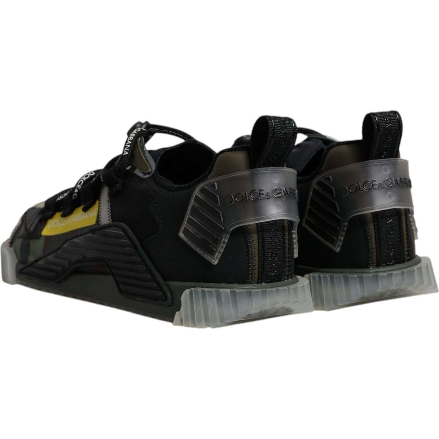 Dolce & Gabbana-Dolce & Gabbana Black Green Camo NS1 Low Top Sneakers Shoes-1728,67345645728,Black,Dolce & Gabbana,EU40.5/US7.5,EU40/US7,Material: 50% Polyester 20% Calf Leather 10% Nylon 5% Cotton 5% Elastane 5% Viscose 5% PVC,Men,Men - Shoes,Preowned /