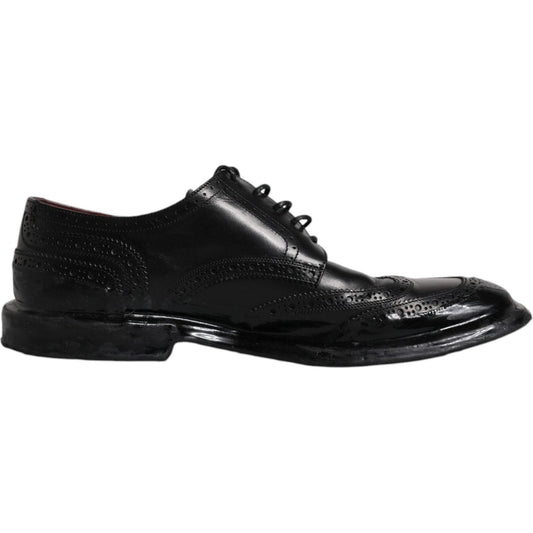 Dolce & Gabbana Dolce & Gabbana Black Leather Derby Wingtip Formal Shoes MV6364-42 1728,67345645728,Black,Dolce & Gabbana,EU42/US9,Formal - Men - Shoes,Material: 100% Calfskin Leather,Men,New with tags