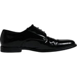 Dolce & Gabbana Black Leather Lace Up Men Derby Formal Shoes Dolce & Gabbana Black
