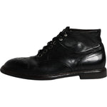 Dolce & Gabbana Black Leather Men Short Boots Lace Up Shoes MV6309-41.5