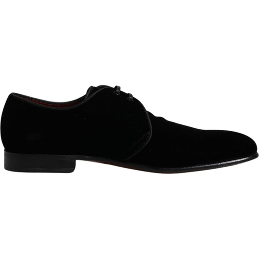 Dolce & Gabbana Dolce & Gabbana Black Velvet Leather Lace Up Derby Shoes MV6360-41.5 1728,67345645728,Black,Dolce & Gabbana,EU41.5/US8.5,Formal - Men - Shoes,Material: 100% Calf Leather (velvet),Men,New with tags