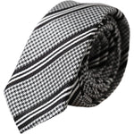 Dolce & Gabbana Black White Stripes Silk Adjustable Tie Dolce & Gabbana Dark Slate Gray