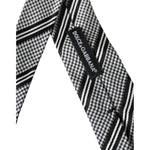 Dolce & Gabbana Black White Stripes Silk Adjustable Tie Dolce & Gabbana Light Gray
