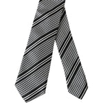 Dolce & Gabbana Black White Stripes Silk Adjustable Tie Dolce & Gabbana Gray