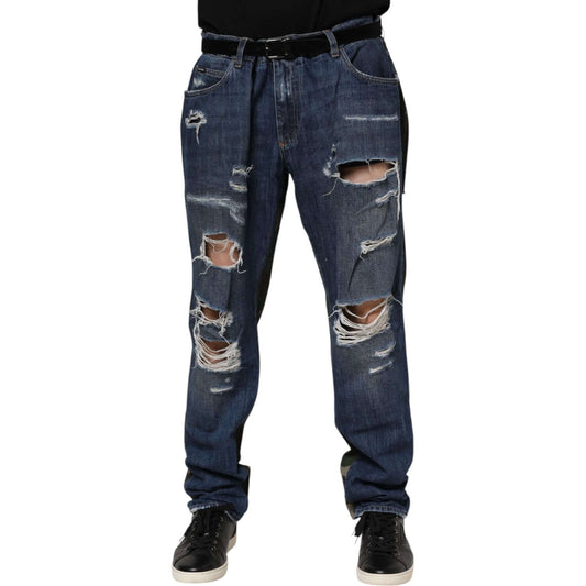 Dolce & Gabbana Blue Cotton Camouflage Denim Jeans PAN76409-58