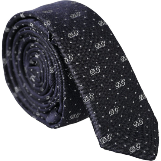 Dolce & Gabbana Dolce & Gabbana Blue DG Logo 100% Silk Adjustable Tie KRA3291 1728,67345645728,Blue,Dolce & Gabbana,Material: 100% Silk,New with tags,Ties & Bowties - Men - Accessories