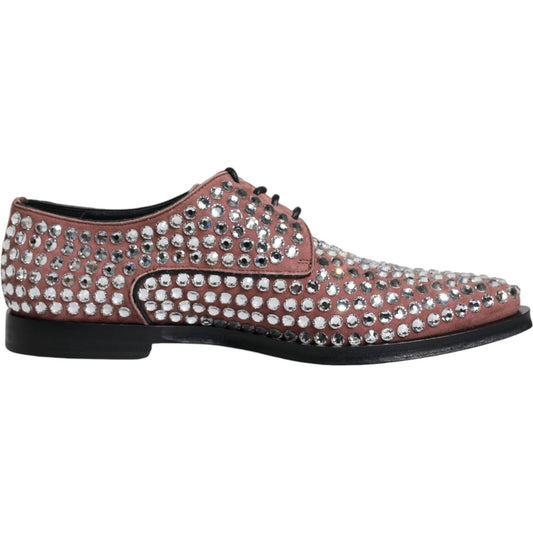 Dolce & Gabbana Dolce & Gabbana Brown Strass Embellished Derby Dress Shoes LA11870-39 1728,67345645728,Brown,Dolce & Gabbana,EU39/US8.5,Flat Shoes - Women - Shoes,Material: 100% Leather,Preowned / Defect,Women