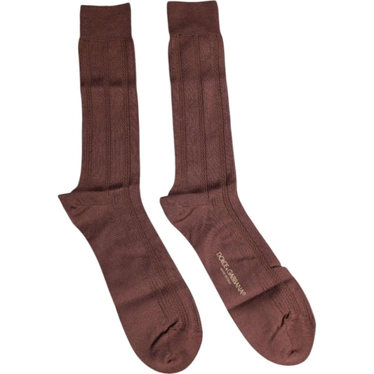 Dolce & Gabbana Dolce & Gabbana Brown Stretch Logo Print Mid Calf Socks SCS2218-L 1728,67345645728,Brown,Dolce & Gabbana,L,Material: Cotton Blend,New with tags,Socks - Men - Accessories,Unisex