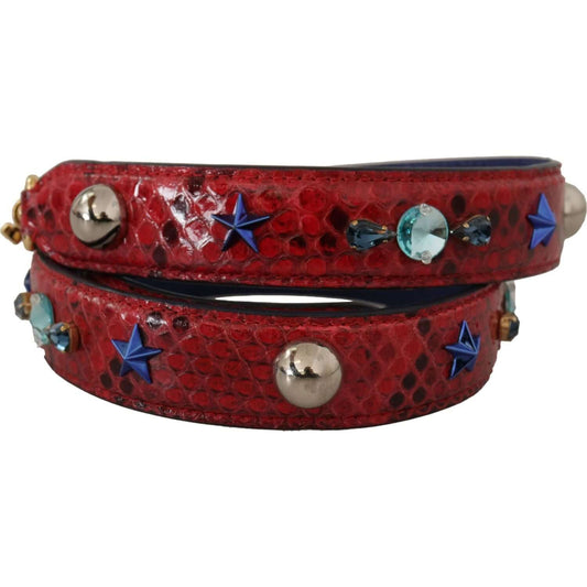 Dolce & Gabbana Dolce & Gabbana Chic Red Python Leather Shoulder Strap BEL8733 1728,Dolce & Gabbana,Leather Accessories - Women - Bags,Material: 100% Python Leather,New with tags,Red,Women