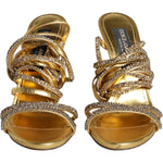 Dolce & Gabbana Dolce & Gabbana Gold Crystals Keira Heels Sandals Shoes LA11356-39.5 1728,67345645728,Dolce & Gabbana,EU39.5/US9,Gold,Material: 100% Lamb Leather,Preowned / Defect,Sandals - Women - Shoes,Women