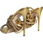 Dolce & Gabbana Dolce & Gabbana Gold Crystals Keira Heels Sandals Shoes LA11356-39.5 1728,67345645728,Dolce & Gabbana,EU39.5/US9,Gold,Material: 100% Lamb Leather,Preowned / Defect,Sandals - Women - Shoes,Women