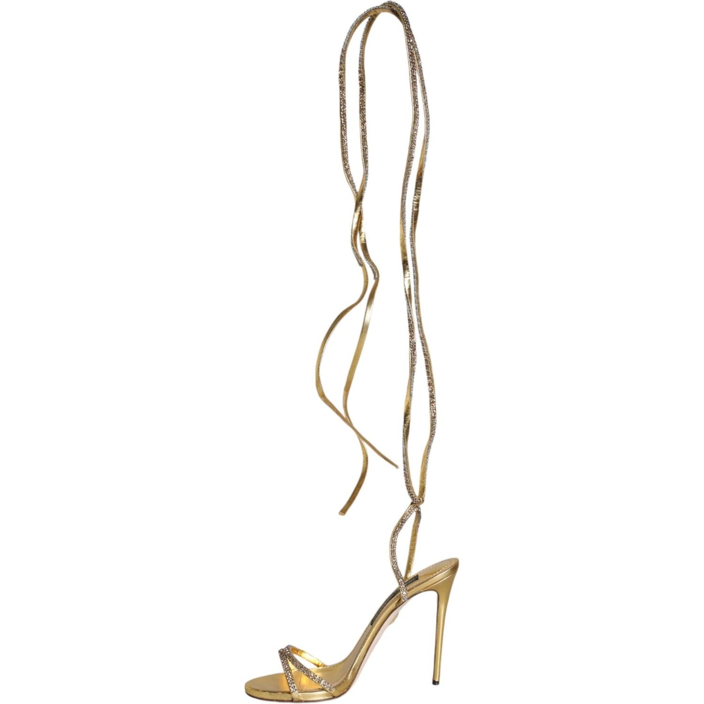 Dolce & Gabbana Dolce & Gabbana Gold Crystals Keira Heels Sandals Shoes LA11356-39.5 1728,67345645728,Dolce & Gabbana,EU39.5/US9,Gold,Material: 100% Lamb Leather,Preowned / Defect,Sandals - Women - Shoes,Women
