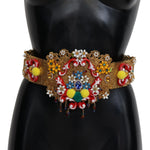 Dolce & Gabbana Dolce & Gabbana Gold-Tone Floral Crystal Waist Belt SMY100517-42 1728,20% Crystal,5% Wool,67345645728,Belts - Women - Accessories,Brass,Dolce & Gabbana,Gold,IT42|M,Material: 10% Nylon,New with tags,Women