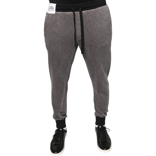 Dolce & Gabbana Dolce & Gabbana Gray Cotton Jogger Jogging Pants PAN75613-52 1728,67345645728,Dolce & Gabbana,Gray,IT52 | XL,Jeans & Pants - Men - Clothing,Material: 100% Cotton,Men,Preowned / Defect